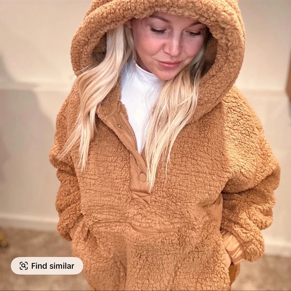 Cozy Tan Sherpa Hoodie